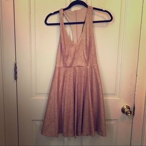 Sparkly mini skater dress.